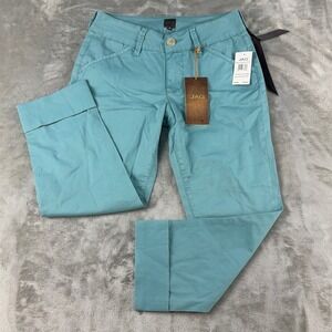 Jag Crop Pants Womens 2P Sussex Crop Teal Blue Cuffed Stretch NEW